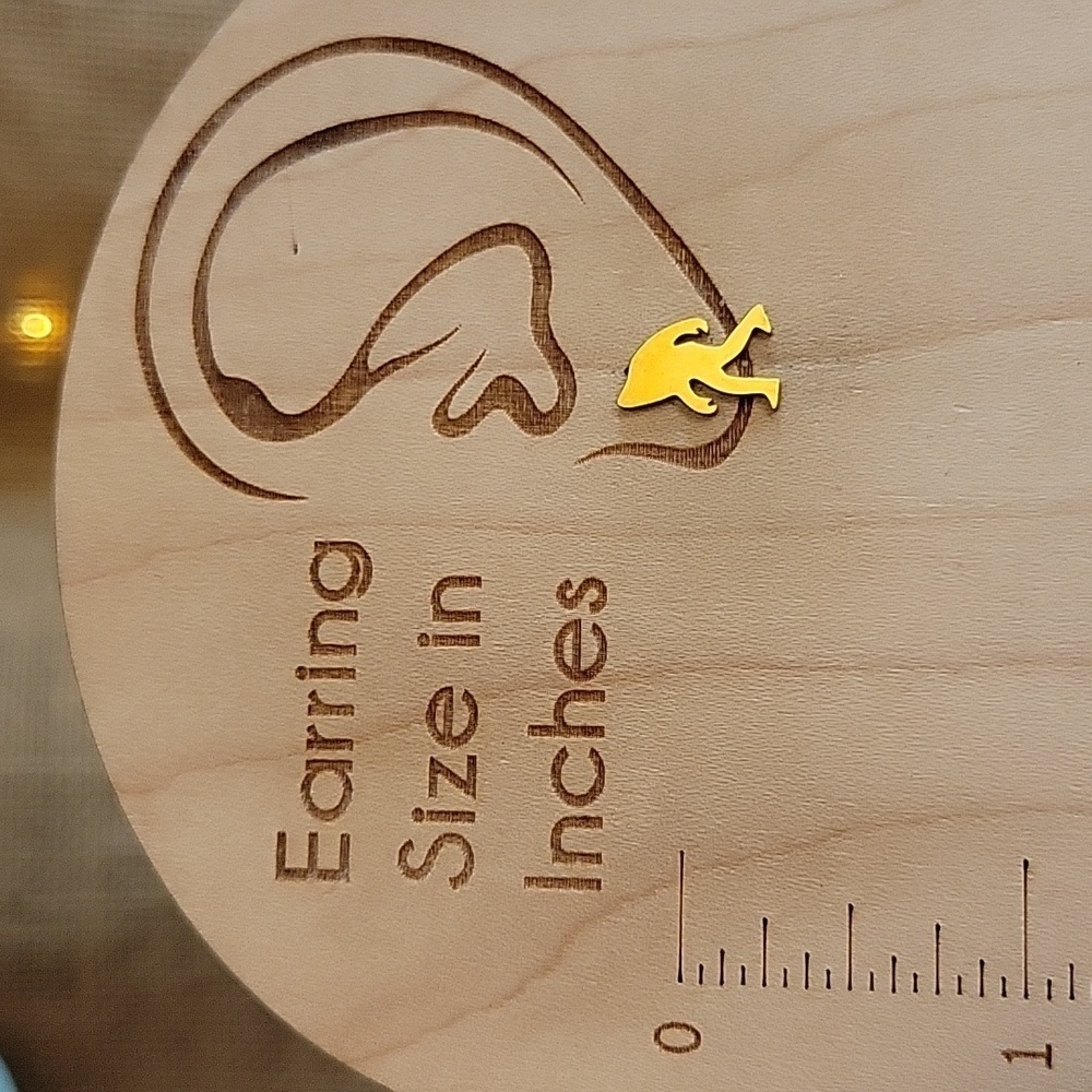 BIGFOOT STUD EARRINGS, Choice of Color - Picture 4 of 6